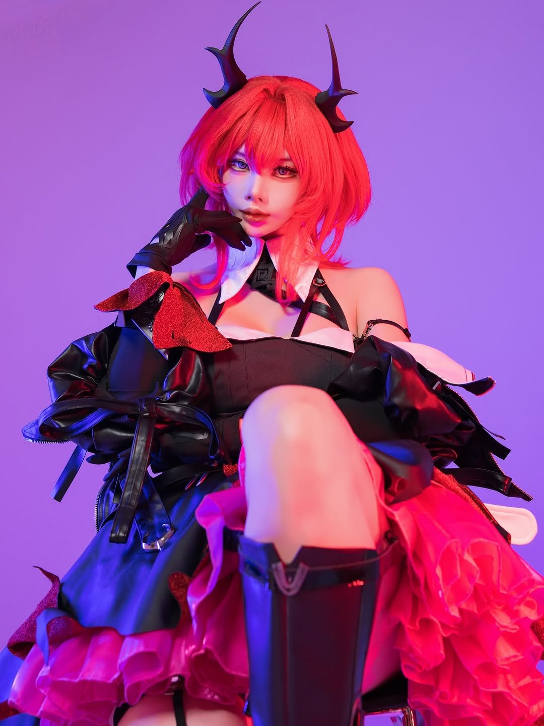 Photo by Joo A on April 06, 2026. May be an anime-style image of miniskirt, costume, headdress and text.