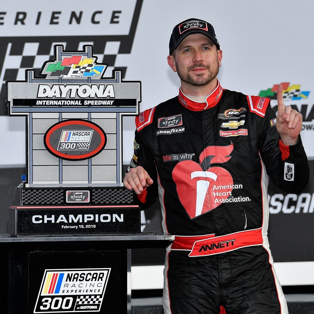 Photo by Xfinity Racing on December 05, 2025. May be an image of racing vehicles, race car and text that says 'RIENCE finity DAYTONA INTERNATIONALSPEEDW INTERNATIONAL SPEEDWAY NASCAR TASINGA paTлeRcR 300 xtinity Xfiniy GOODFYEAR pisect POWGH life is why® 감 American Association. SCA ANNETT CHAMPION February B, 2019 018 NASCAR RACING EXPERIENCE 300 1u AyΤΟΝΑ'.