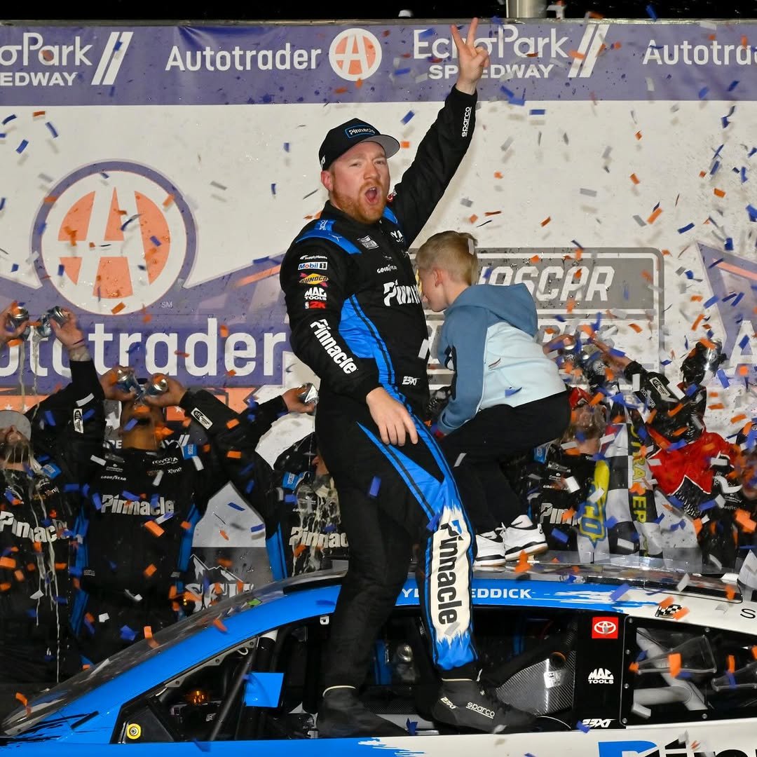 Photo by Xfinity Racing in EchoPark Speedway with @tyler_reddick, and @23xiracing. May be an image of text.