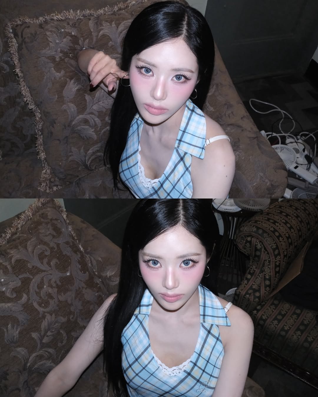 Photo by 박지원 on September 11, 2025. May be an image of one or more people, makeup and hair.