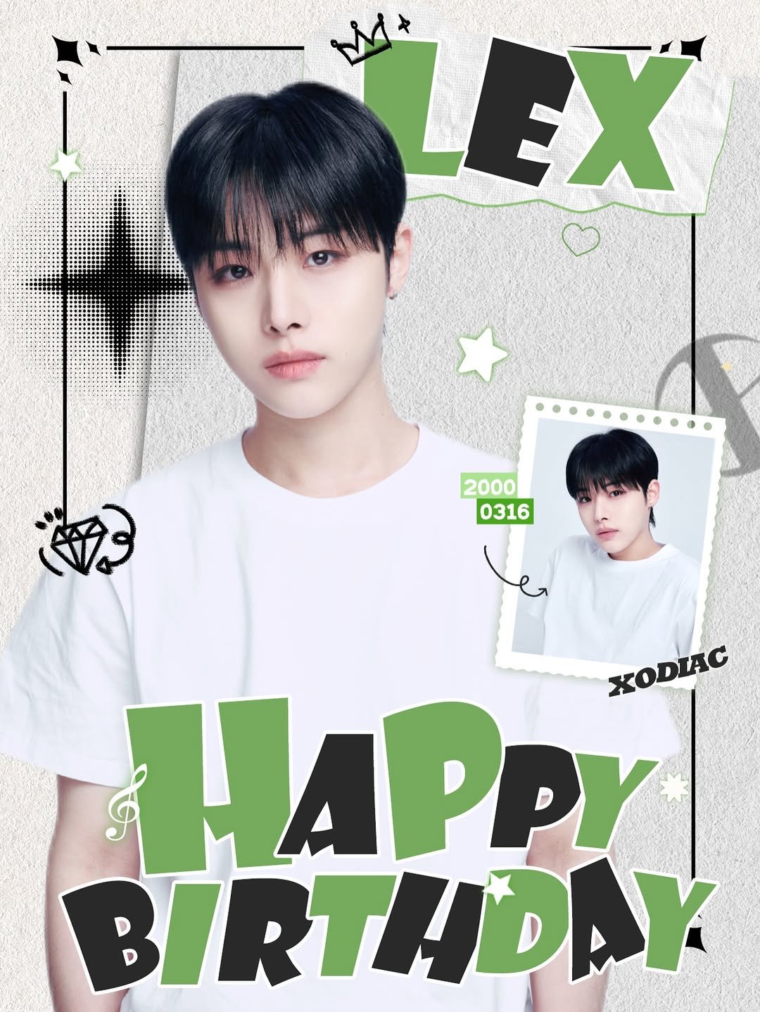 Photo by XODIAC on March 15, 2026. May be an image of ‎one or more people, bangs, poster and ‎text that says '‎LEX M+ LEX 2000 0316 حو XODIAC HAPPY PPY BIRTHDAY‎'‎‎.