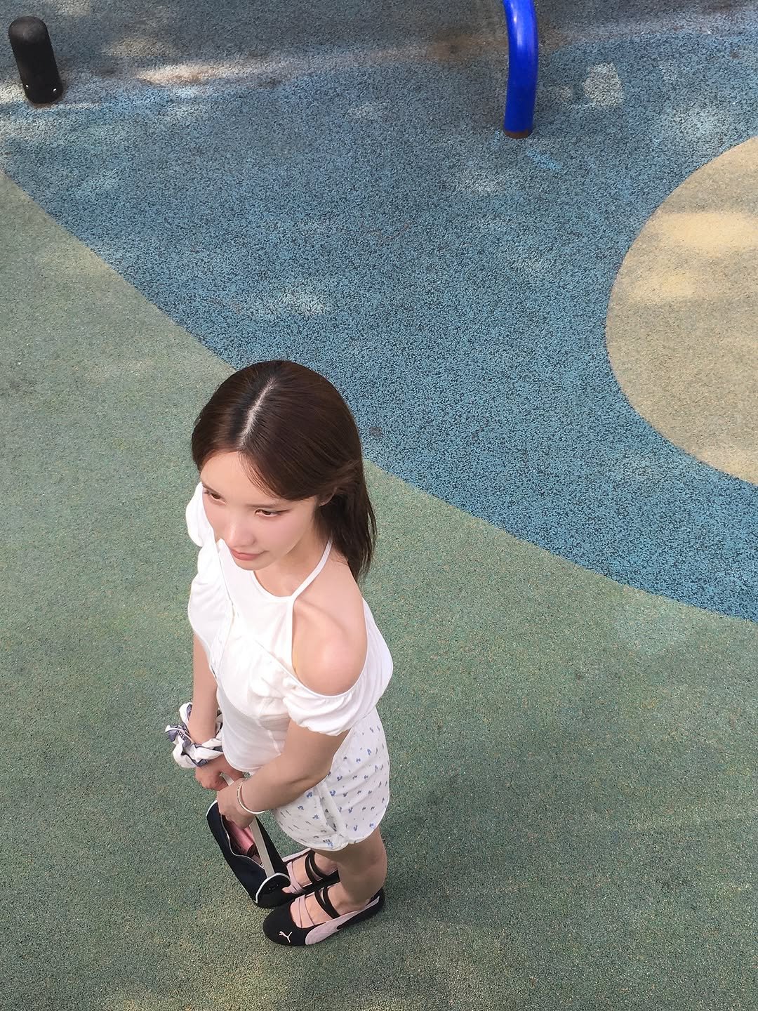 Photo by xöoos 수스 on July 23, 2025. May be an image of 1 person, baby, park and text.