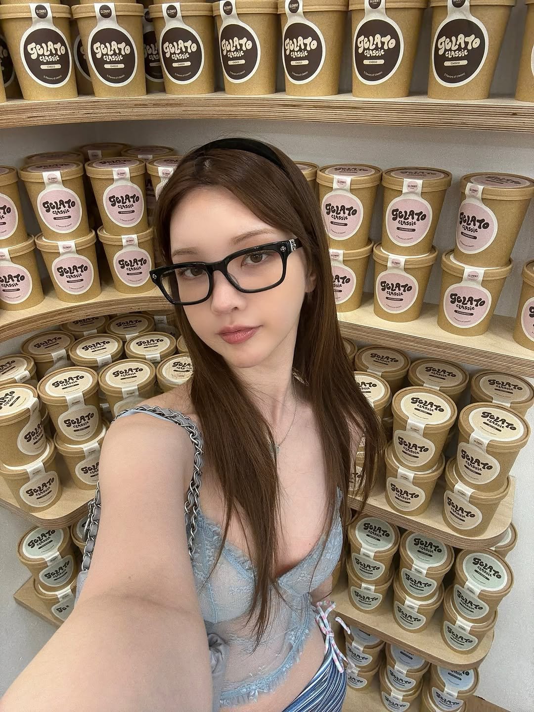 Photo by xöoos 수스 on July 11, 2025. May be an image of 1 person, gelato, ice cream and text.