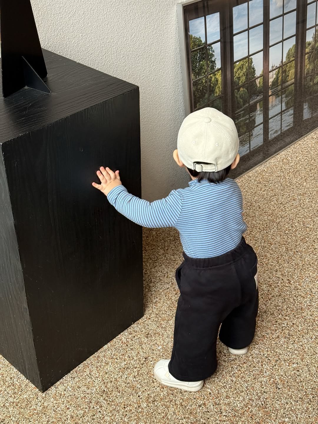 Photo shared by 윤샤샤 on February 15, 2026 tagging @moomooz_kr, and @moomooz_essential. May be an image of baby, standing and text.