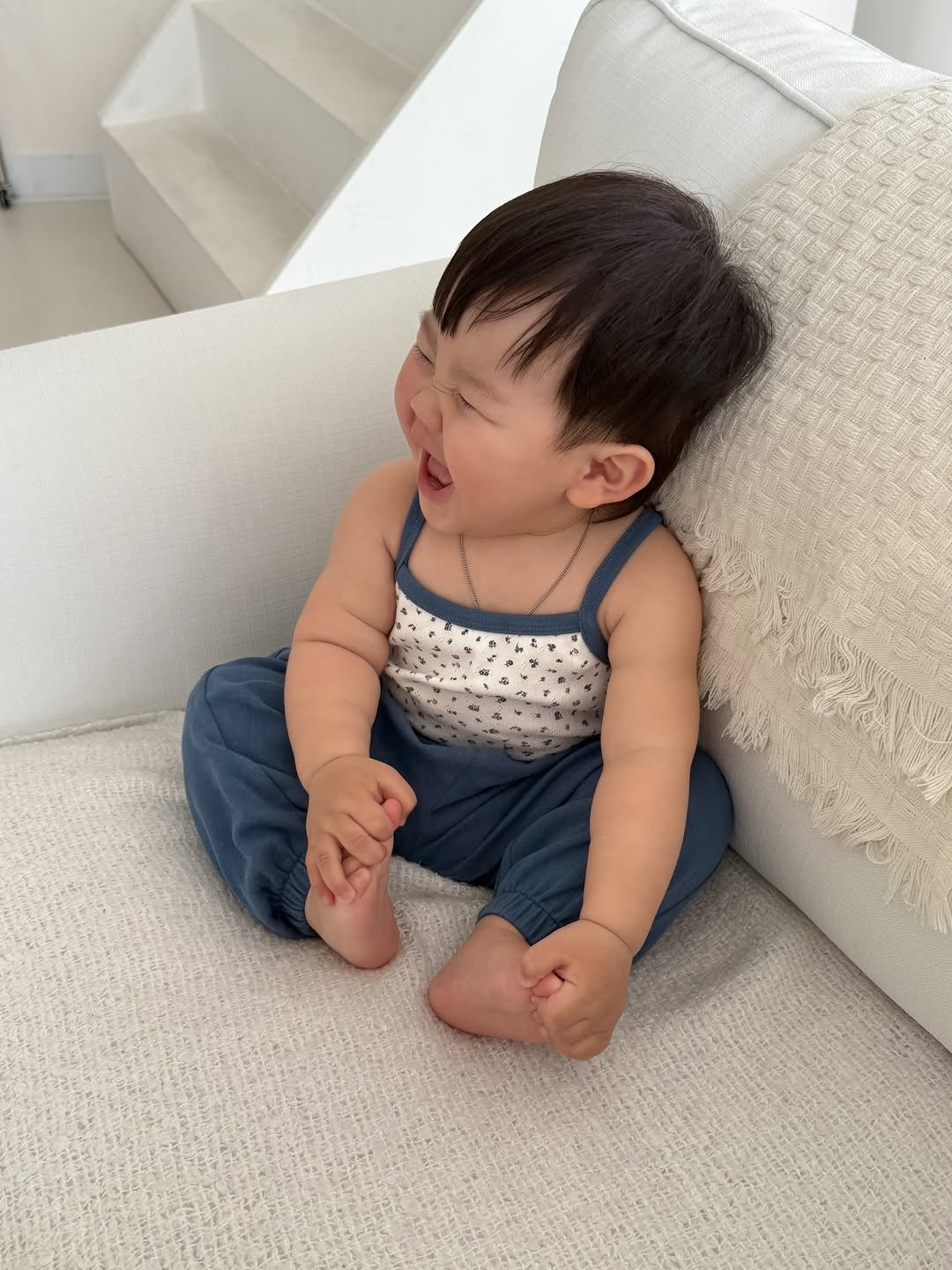 Photo shared by 윤샤샤 on April 25, 2026 tagging @by.malkongseol. May be an image of baby, smiling and text.