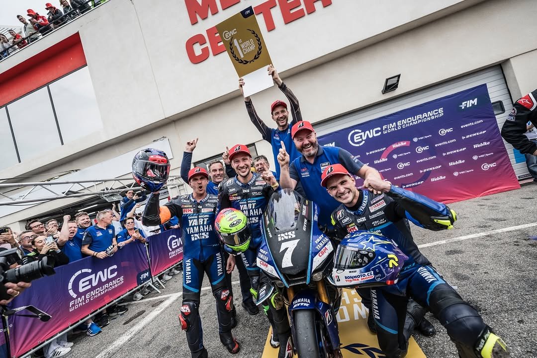 Photo shared by Yamaha Racing on December 29, 2025 tagging @marvinfritz7, @ohalloran22, @yart7, @karel_hanika, and @fim_ewc_official. May be an image of racing vehicles, helmet and text.