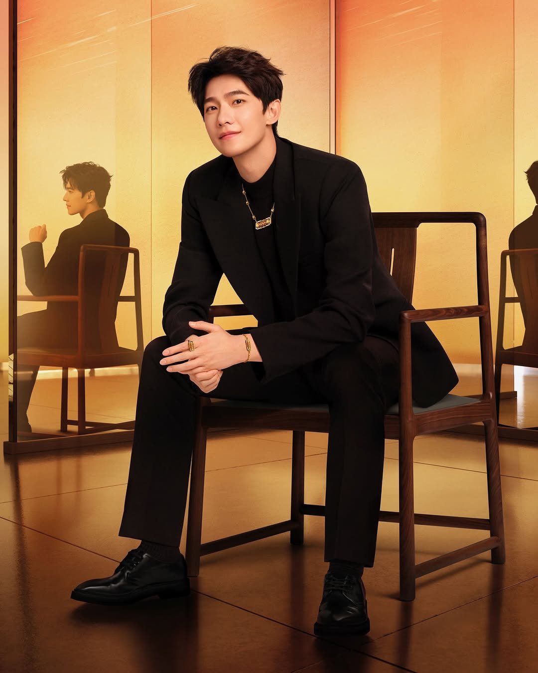 Photo shared by Chow Tai Fook Jewellery 周大福珠寶 on January 18, 2026 tagging @yang_0099. May be an image of one or more people, bolo tie, blazer, dinner jacket and text.