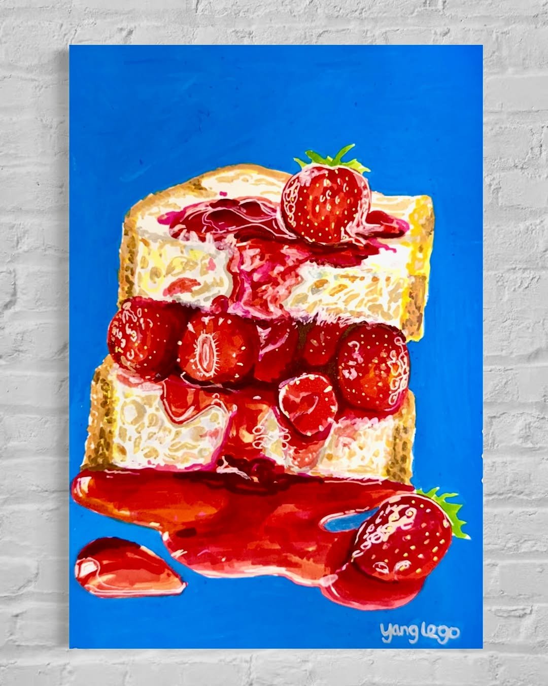 Photo by Yanglego | 그림ㅣ마카 드로잉 on September 26, 2025. May be art of cake, fruitcake, strawberry and text that says 'ኢጣ0 yanglego yang lego'.