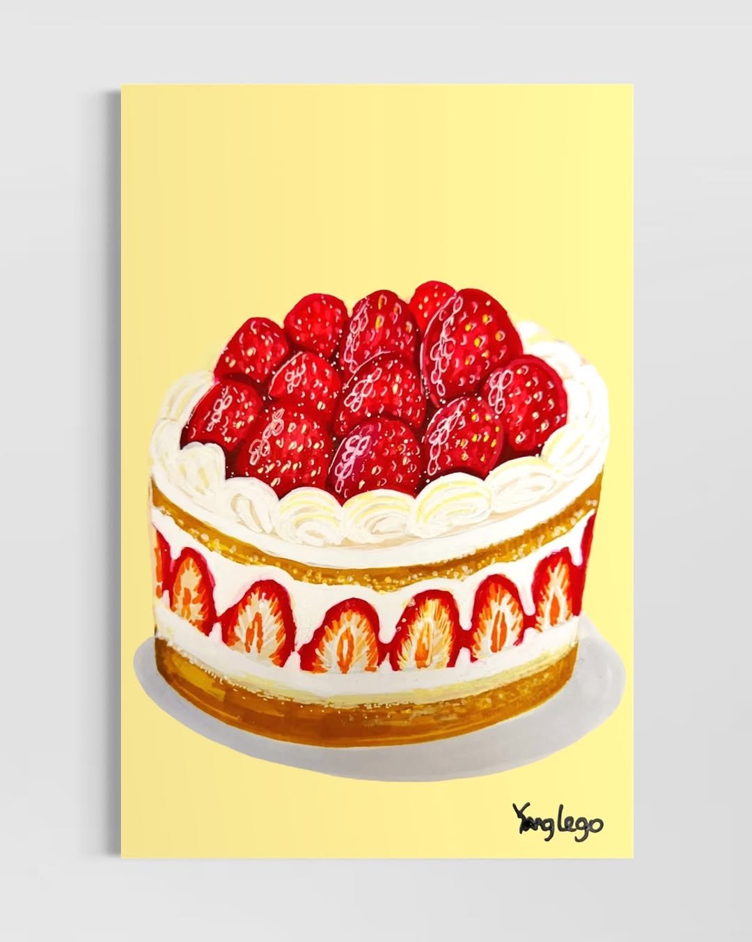 Photo by Yanglego | 그림ㅣ마카 드로잉 on December 18, 2025. May be an illustration of cake, fruitcake, cheesecake, strawberry, poster and text.