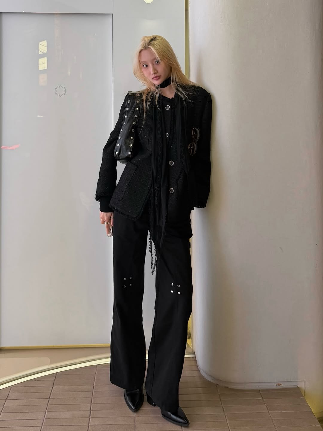 Photo shared by Yein on November 05, 2025 tagging @inegi.official, and @jkoo_official. May be an image of duffle coat, overcoat, jacket, blazer and text.