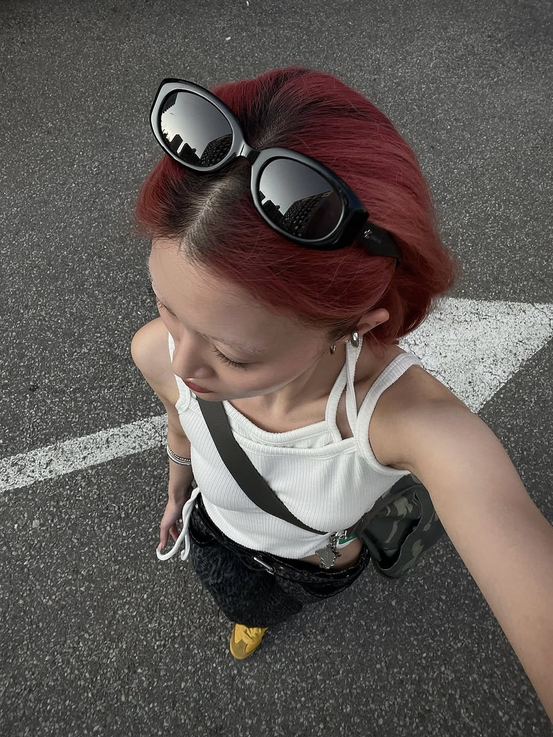 Photo shared by Yein on August 12, 2025 tagging @setupexe.official, and @vacant_archive. May be an image of 1 person, eyewear and text.