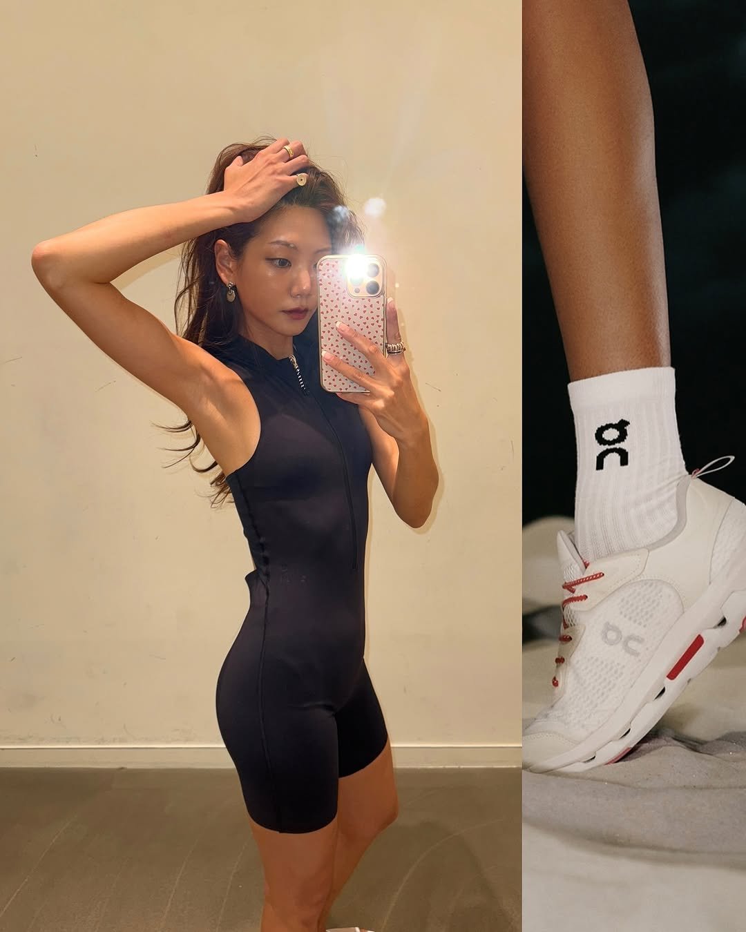Photo shared by 예지 Yeji 🐿️ KIM on August 11, 2025 tagging @zendaya, @on, and @casestudy_official. May be an image of 1 person, activewear, footwear, sportswear and text that says 'Oc'.