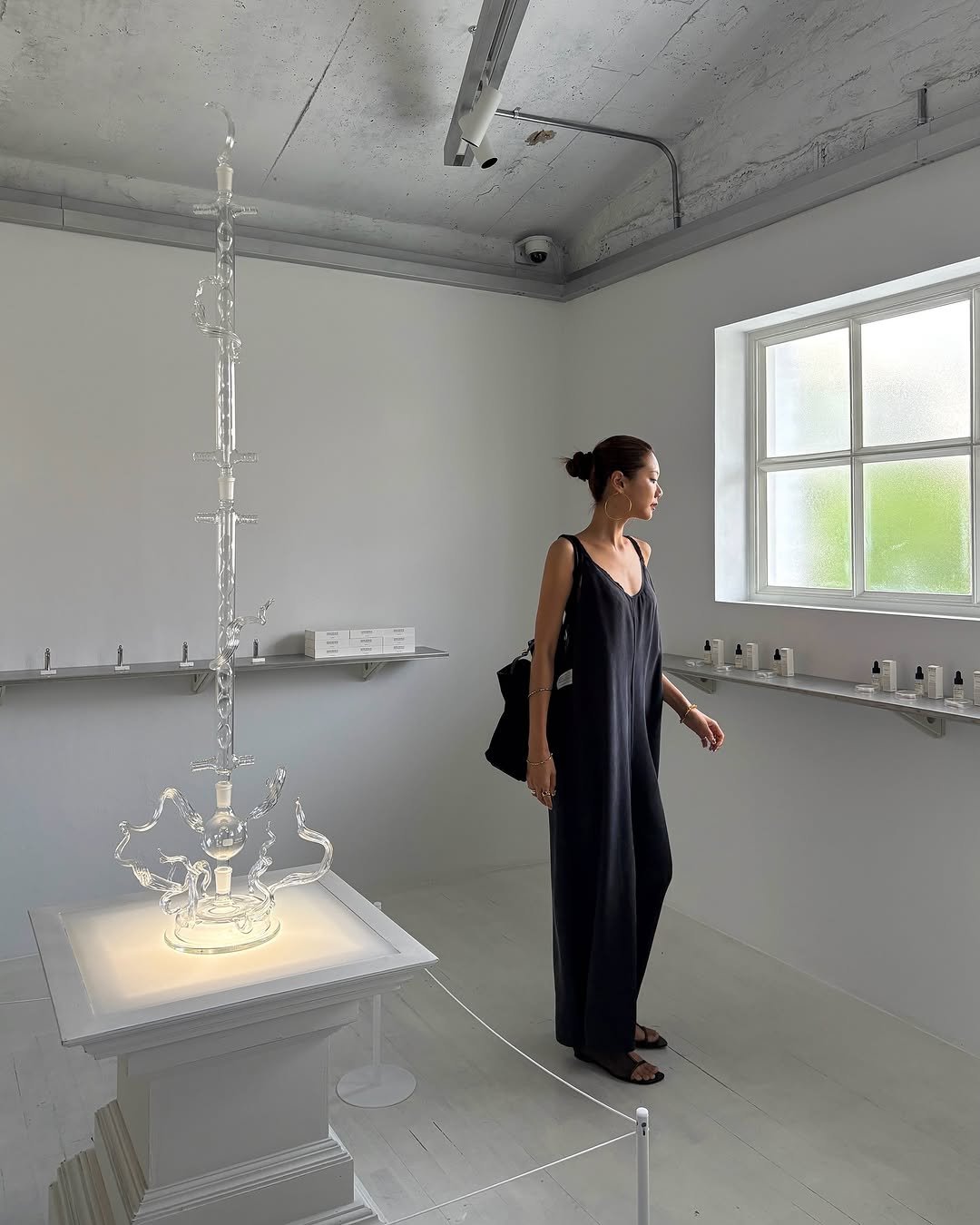 Photo shared by 예지 Yeji 🐿️ KIM on July 31, 2025 tagging @lowclassic_seoul, and @sujipmihak. May be an image of 1 person, candle holder, chandelier and text.