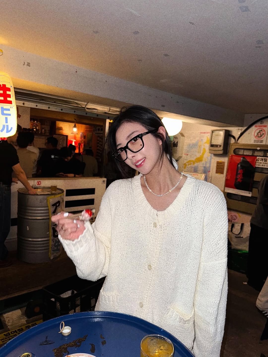 Photo by 김예은 on June 12, 2025. May be an image of eyewear, sweater, turtleneck, necklace and top.