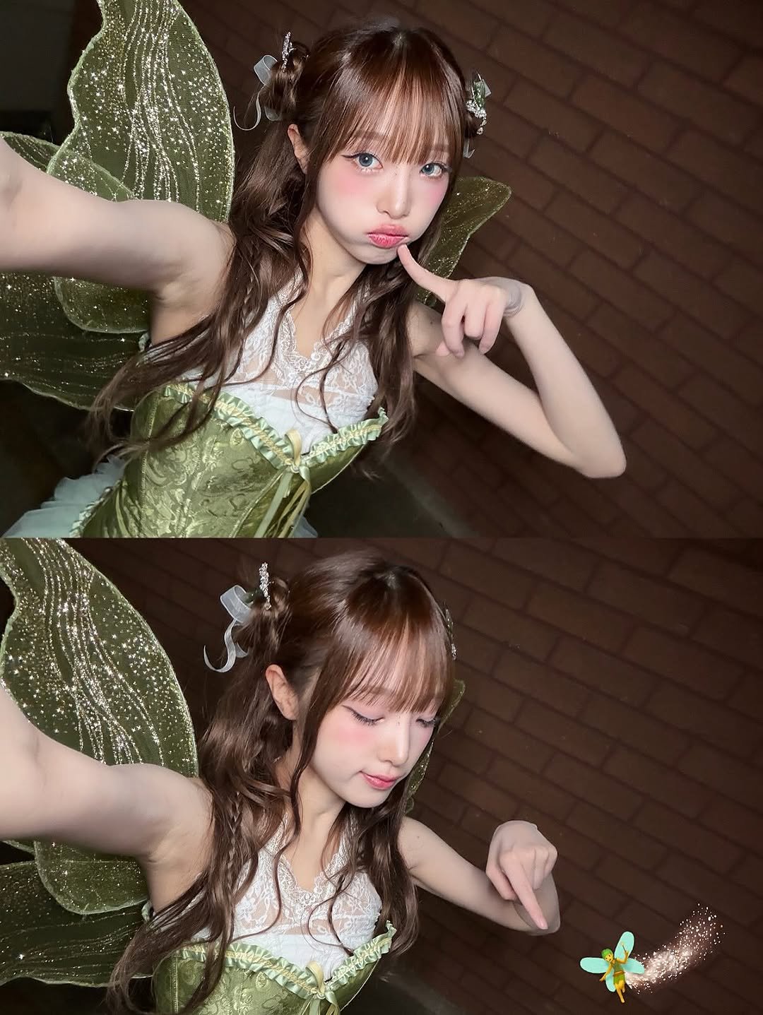 Photo by 최예나 on December 21, 2025. May be an image of one or more people, hair, costume and text.