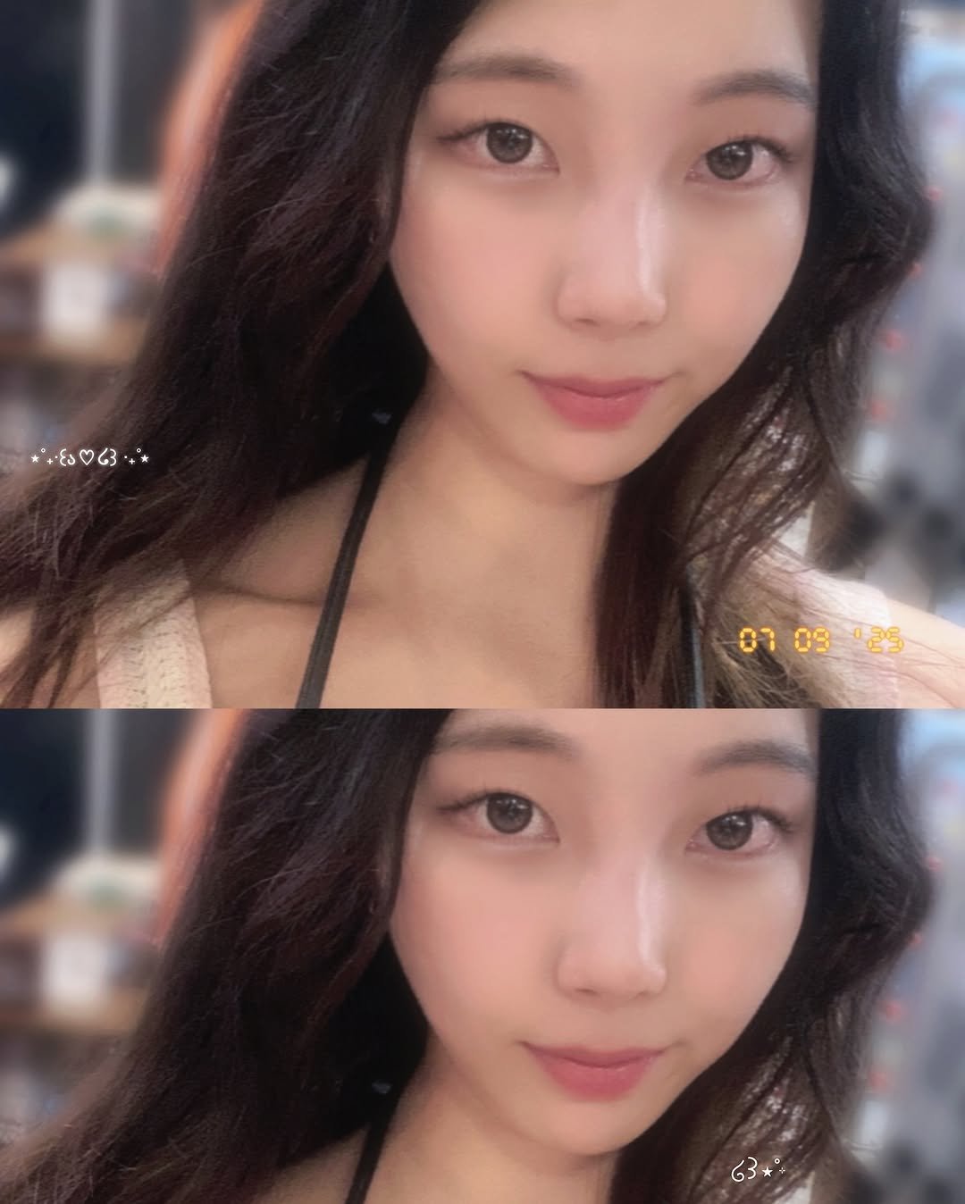 Photo by 예나ㅣYena on August 12, 2025. May be a selfie of 2 people, hair and text.