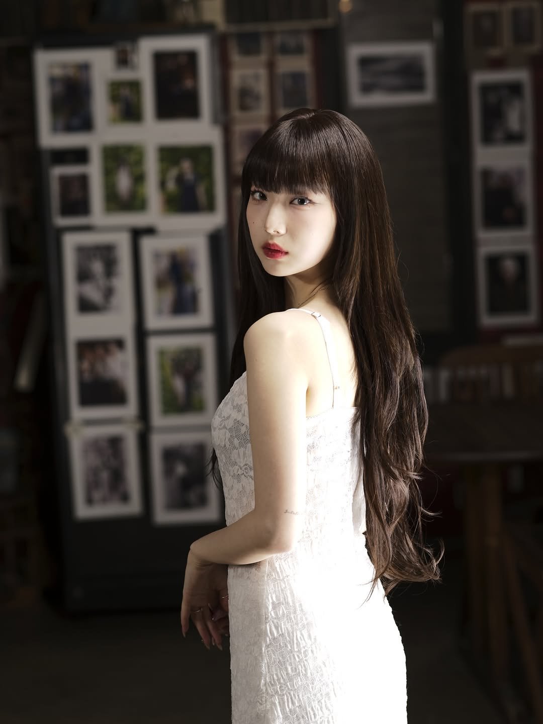 Photo by 여진 YEOJIN on March 16, 2026. May be an image of one or more people, makeup, hair, dress and text.