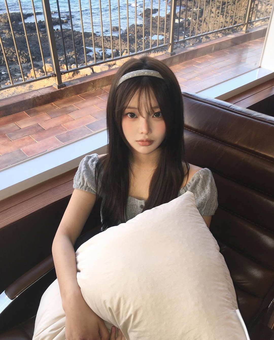 Photo shared by 연 on February 12, 2026 tagging @house_of_loklok_jeju. May be an image of one or more people, hair, dress and text.