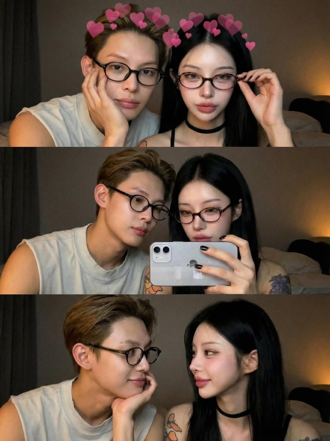 Photo by 선영 on January 07, 2026. May be a selfie of one or more people, hair, eyeglasses, heart and text.