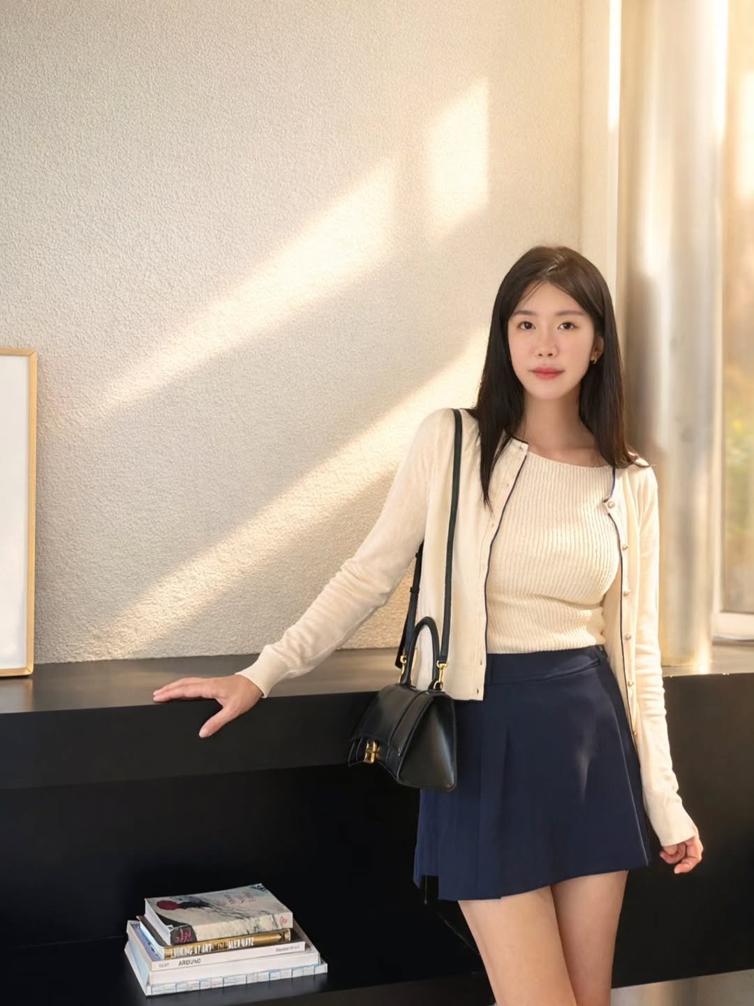 Photo shared by 미대녀 오예스 on April 13, 2026 tagging @official.reyandreina, and @yeses1210. May be an image of top, dress, skirt, miniskirt and text.