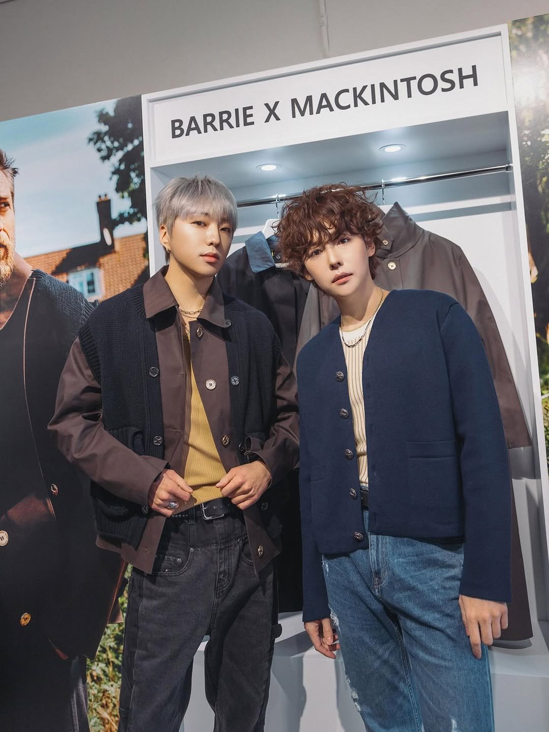 Photo shared by YG BIZ Official on November 13, 2025 tagging @barrie. May be an image of one or more people, bangs, magazine and text that says 'BARRIE X MACKINTOSH MACKINTOSH wles me'.