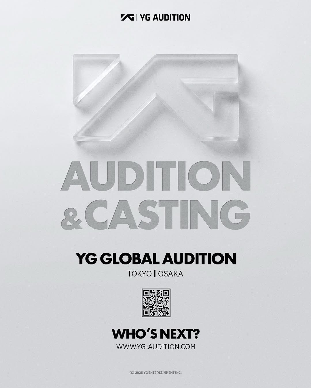 ygaudition 게시물 이미지: 2026 YG GLOBAL AUDITION in JAPAN

🔥 WHO’S...