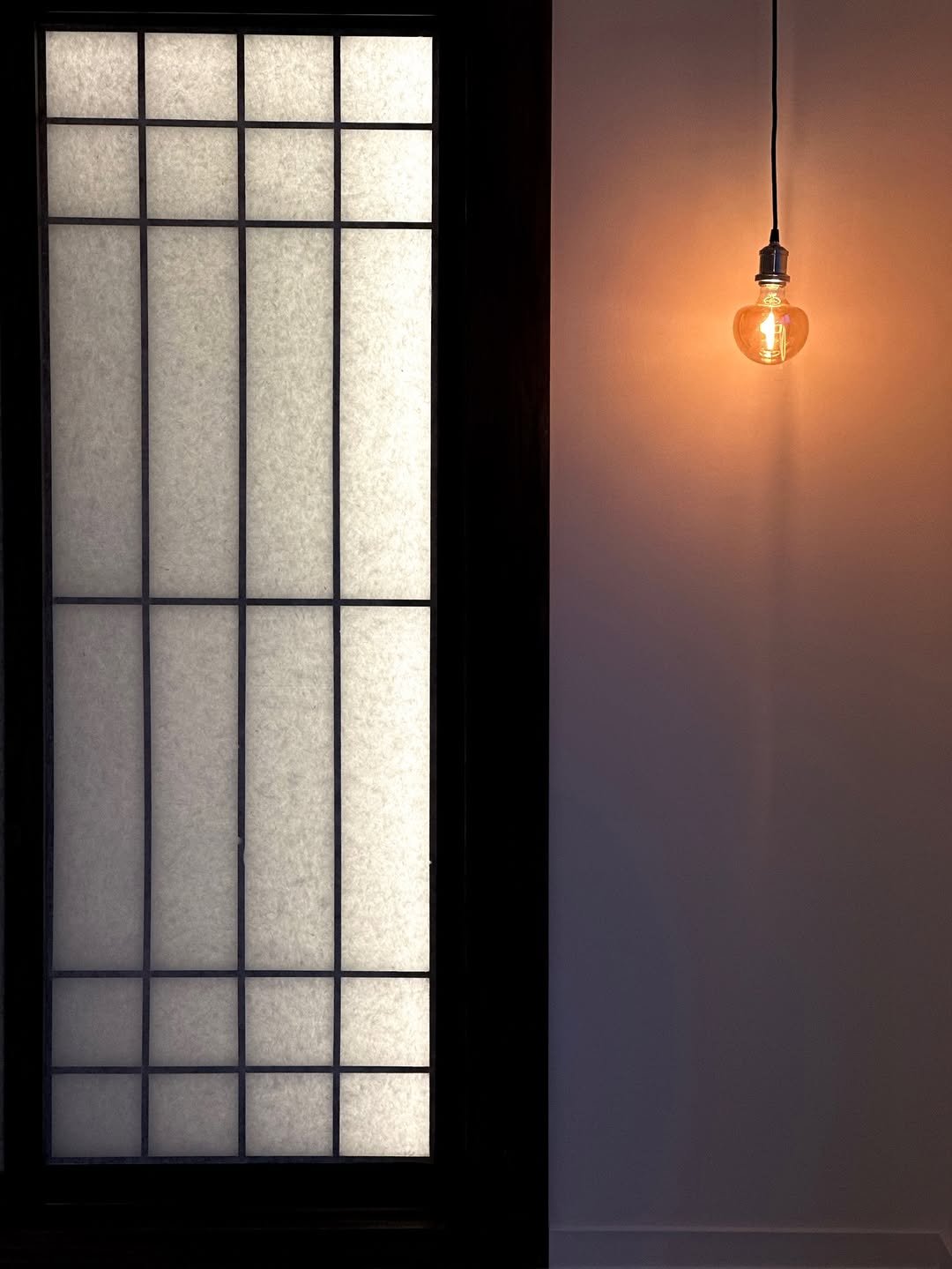 Photo shared by 無垢 | MUGU YOGA on April 02, 2026 tagging @yk_yogini. May be an image of lighting, lightbulb, lamp, lantern, door and text.