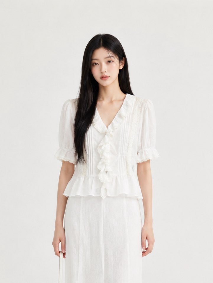 ymeow_com 게시물 이미지: [화이트 블라우스]

은은하게 분위기 살려주는 블라우스 ☁️

프릴 디테일이 과하지...