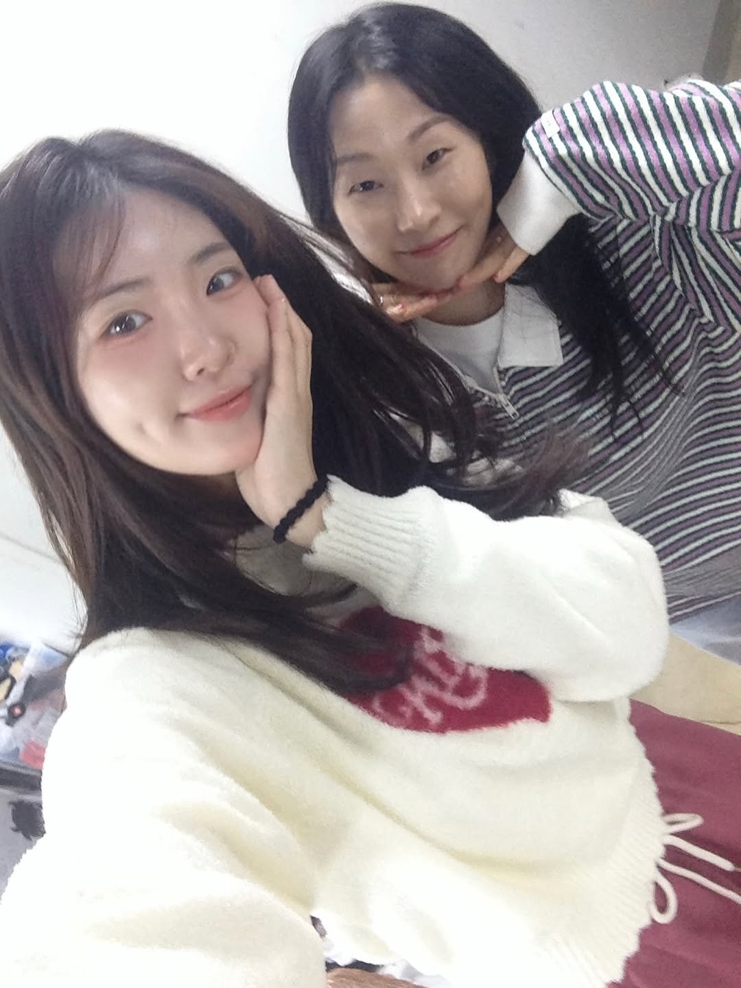 Photo shared by 채효령 on October 31, 2025 tagging @subin088. May be an image of one or more people, hair, top and text.