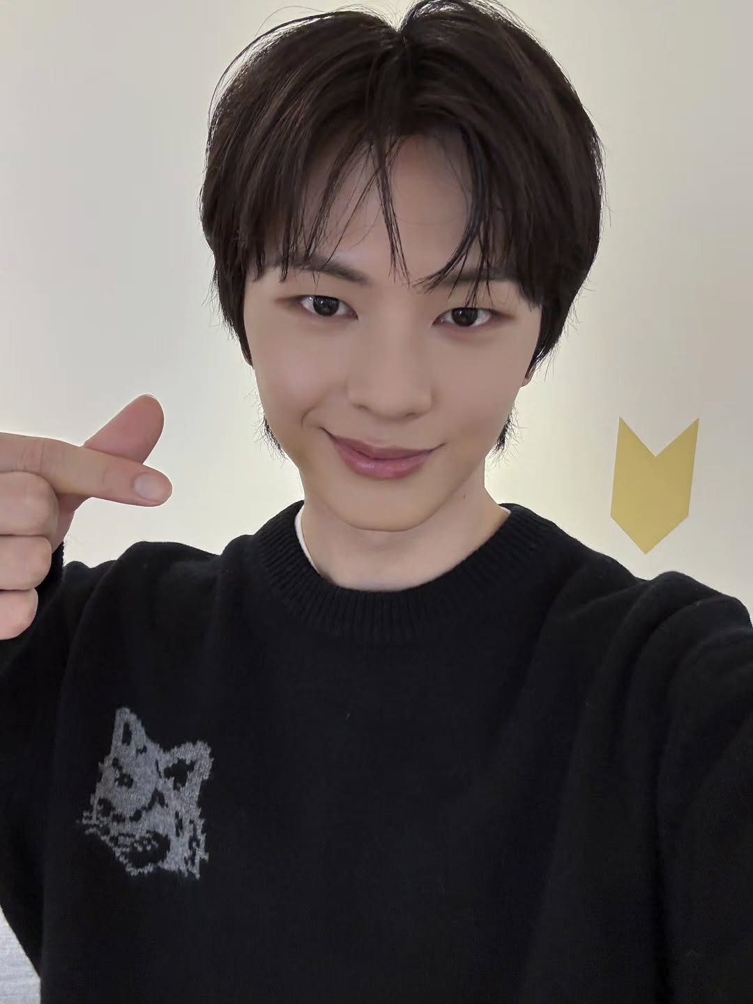 Photo shared by 육성재 BTOB Melody 3X2 on September 25, 2025 tagging @maisonkitsune, and @cafekitsune. May be an image of one or more people, bangs and text.