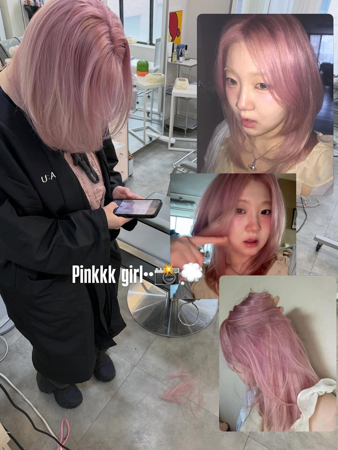 yoon_a_in_ 게시물 이미지: • Pink mood🪽🪽💭

피부톤 상관없이 노란기없이 퇴색되는
#베이비핑크염색...