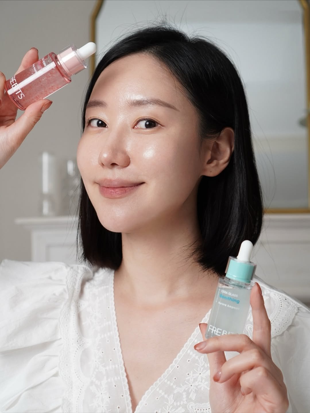 Photo shared by 오늘의 윤세 on November 10, 2025 tagging @frebits_official. May be an image of cosmetics and text that says 'iS Aarora eothin GLASS ming p FRER FREP'.