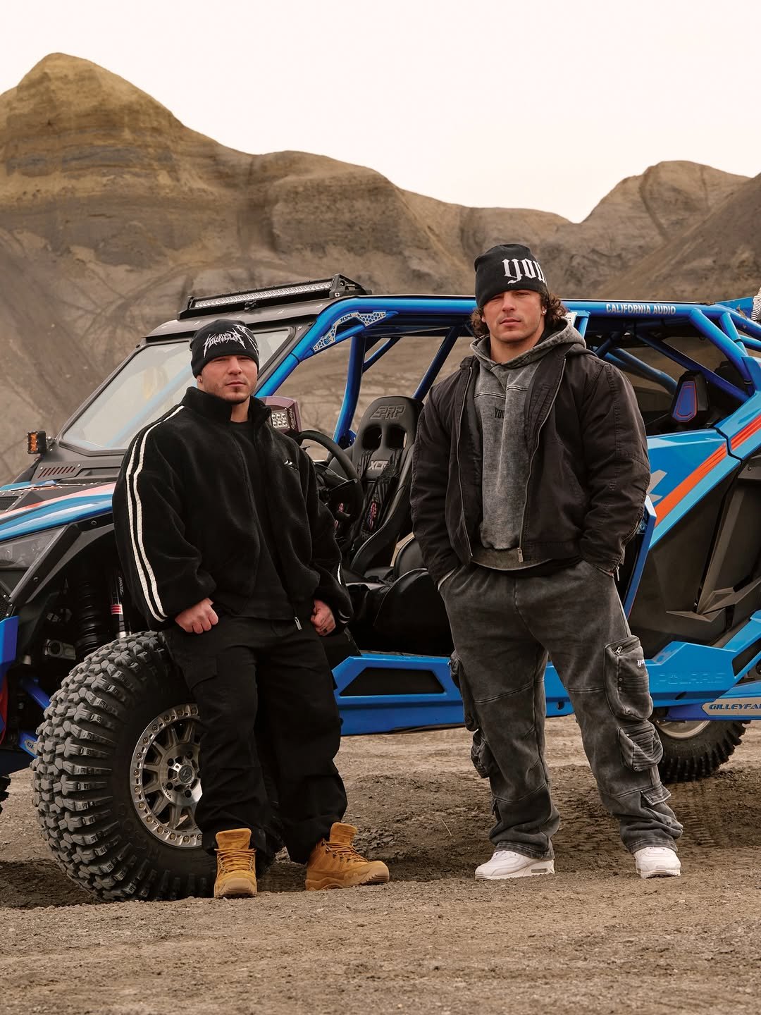 Photo shared by YoungLA on December 10, 2025 tagging @trenbrahhh, @christrennn, and @trentwinss_. May be an image of all-terain vehicle, golf cart, dune buggy, buggy, wheel and text.