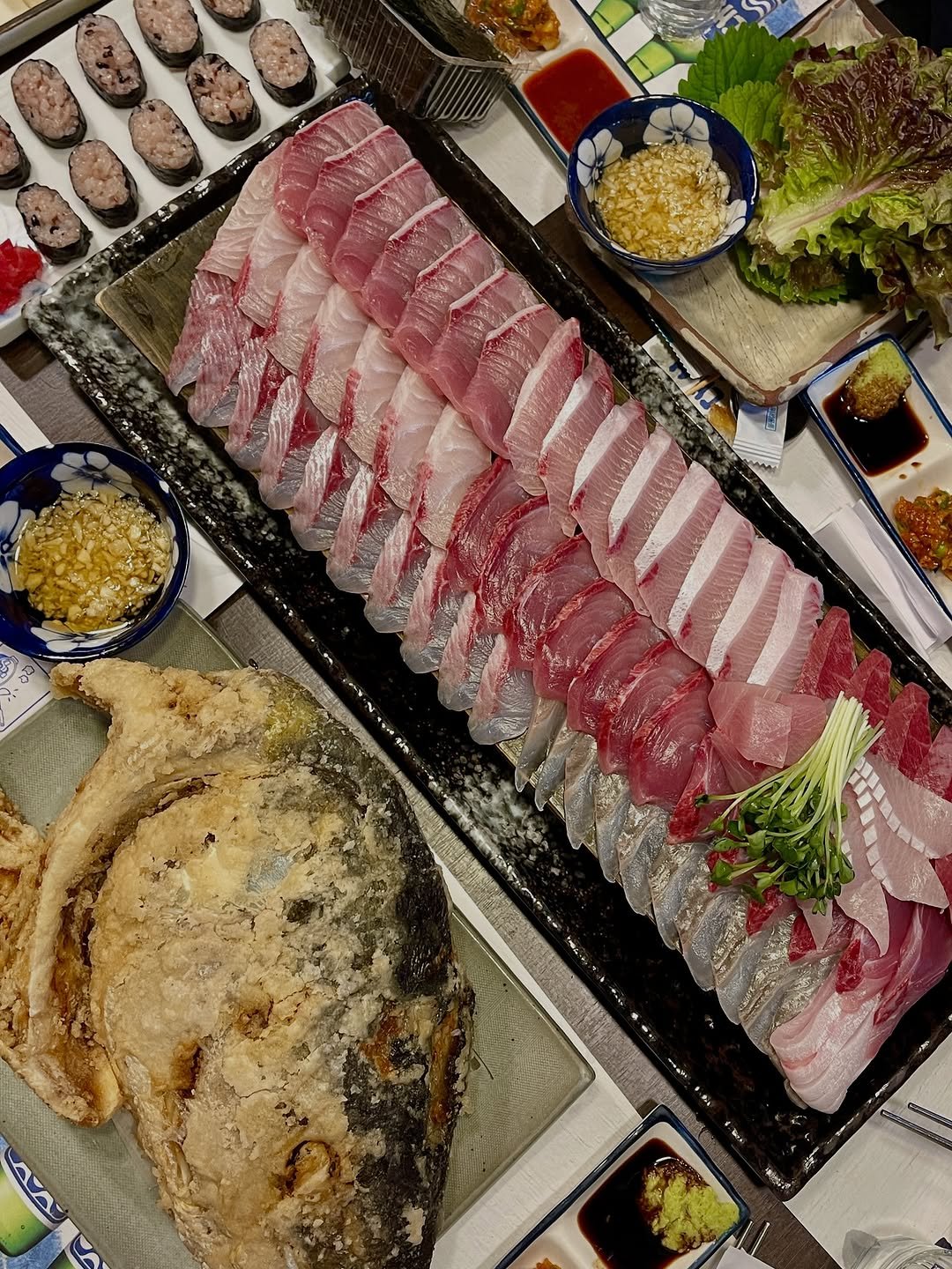 Photo by 하또먹 on October 29, 2025. May be an image of sashimi, hot pot, pork and text.