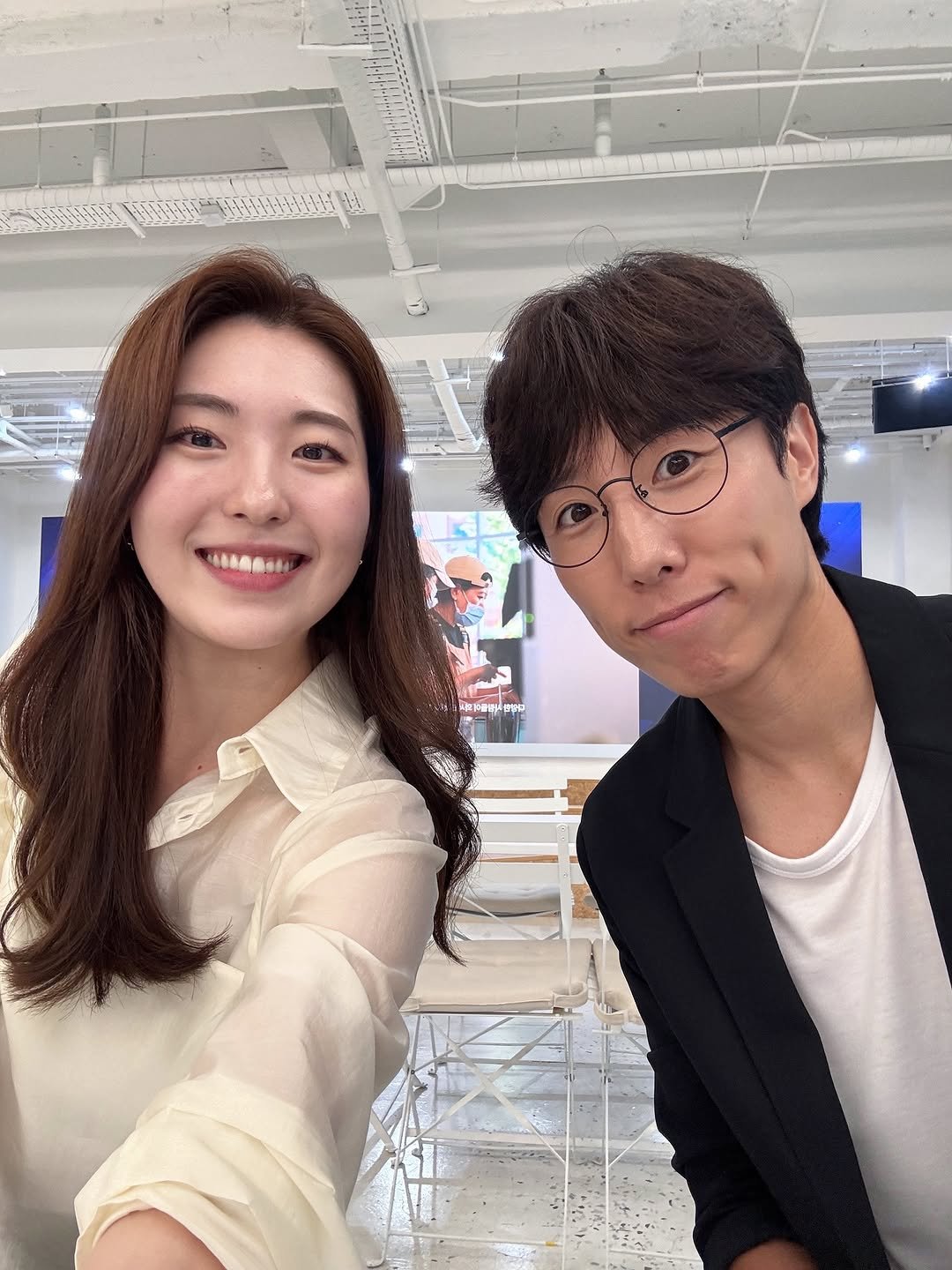 Photo shared by 윤수빈 (유어셀린) on September 20, 2025 tagging @starkim.kimhanbyul. May be an image of 2 people, top and text.