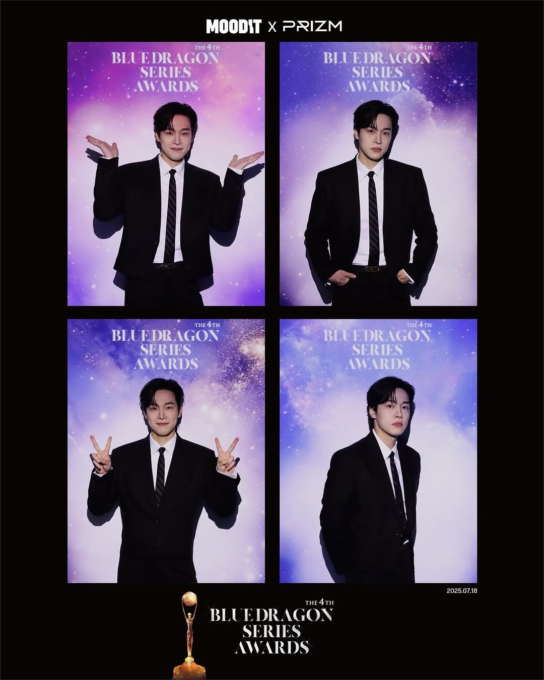 Photo by 강유석 you seok kang on July 19, 2025. May be a cartoon of 4 people, poster, dinner jacket, magazine, calendar and text that says 'MOODIT MOODITxPRIZM X PRIZM THE4tH BLU EDR. BLUEDRAGON AGON SERIES AWARDS BLUEDRAGON EDR AGON BLU SERIES AWARDS THE4TH BLUEDRAGON BLU SERIES AWARDS ษ4 BLLEDRAGON EDR RLAGON BLI SERIES AWARDS THE4TH THE BLUEDR. BLU BLUEDRAGON IGON SERIES AWARDS 2025.07.19 19 8'.