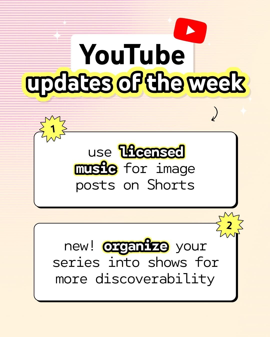youtubecreators 게시물 이미지: YouTube updates of the week:

🎵 popular...