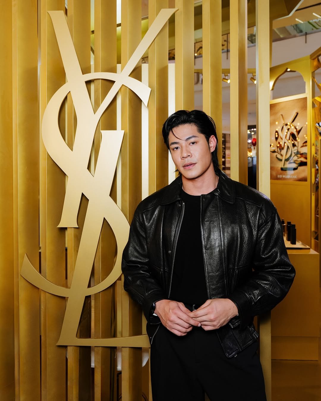 Photo shared by YSL Beauty Official on April 24, 2026 tagging @meerqeen. May be an image of one or more people, dinner jacket and text.