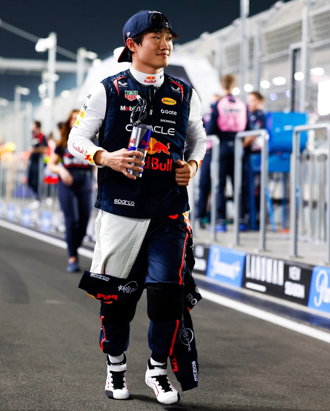 Photo by Yuki Tsunoda on November 30, 2025. May be an image of racing vehicles and helmet.