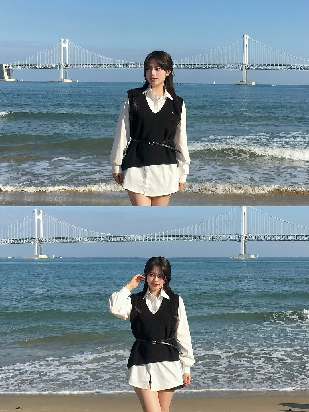 Photo by 윤하짱 ⸜❤︎⸝‍ ​| 핏폴유 on October 28, 2025. May be an image of beach and text.