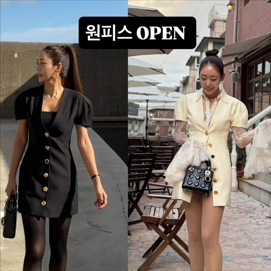 Photo shared by 오유희 유피마켓 on October 23, 2025 tagging @yupiyupi_up. May be an image of dress, top and text that says '원피스OPEN 원피스 ΟΡΕΝ F X6'.