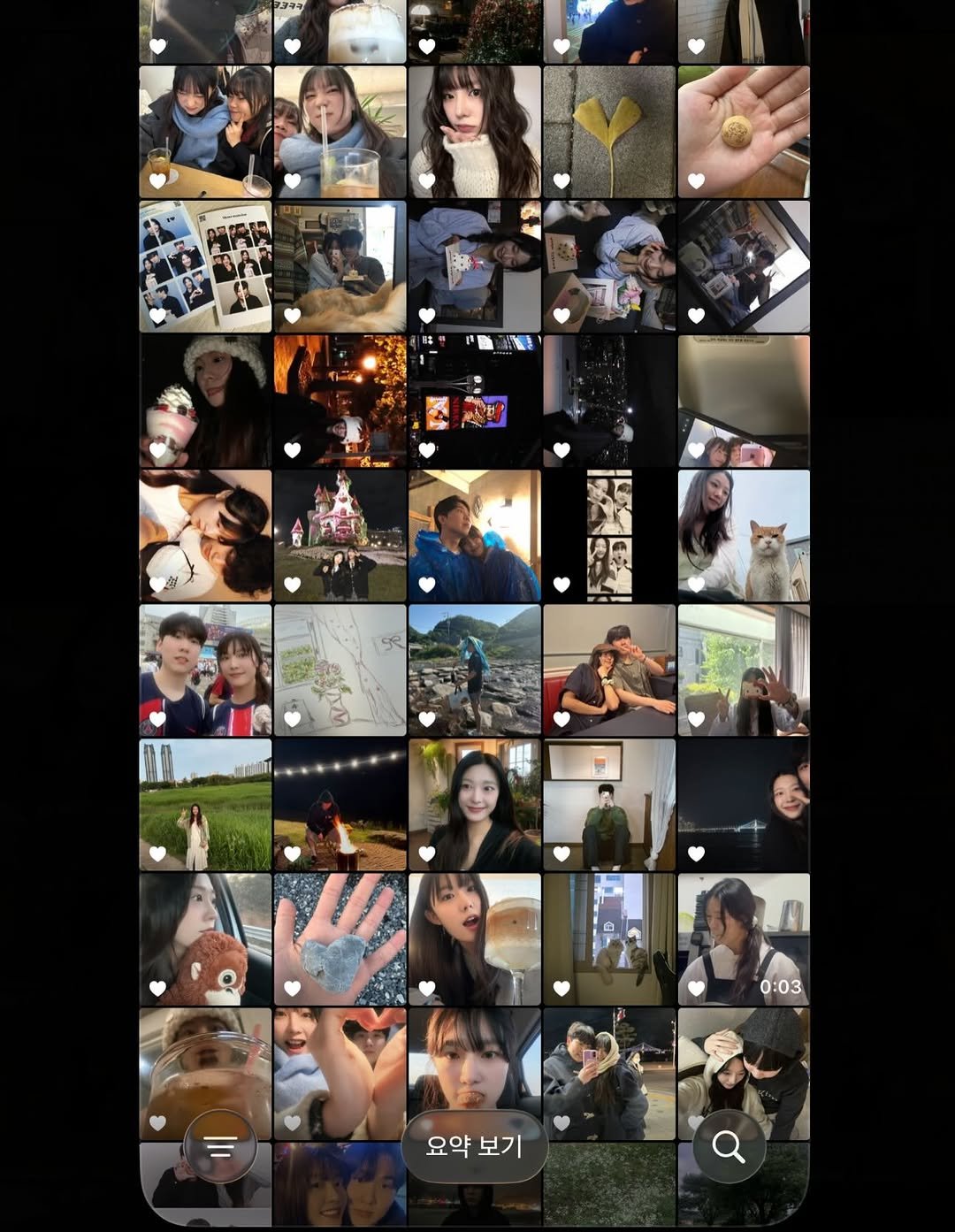 Photo shared by 하랑 Harang on December 31, 2025 tagging @chxxlii. May be a selfie of phone, screen and text that says 'G 0:03 요약 요약보기 보기'.