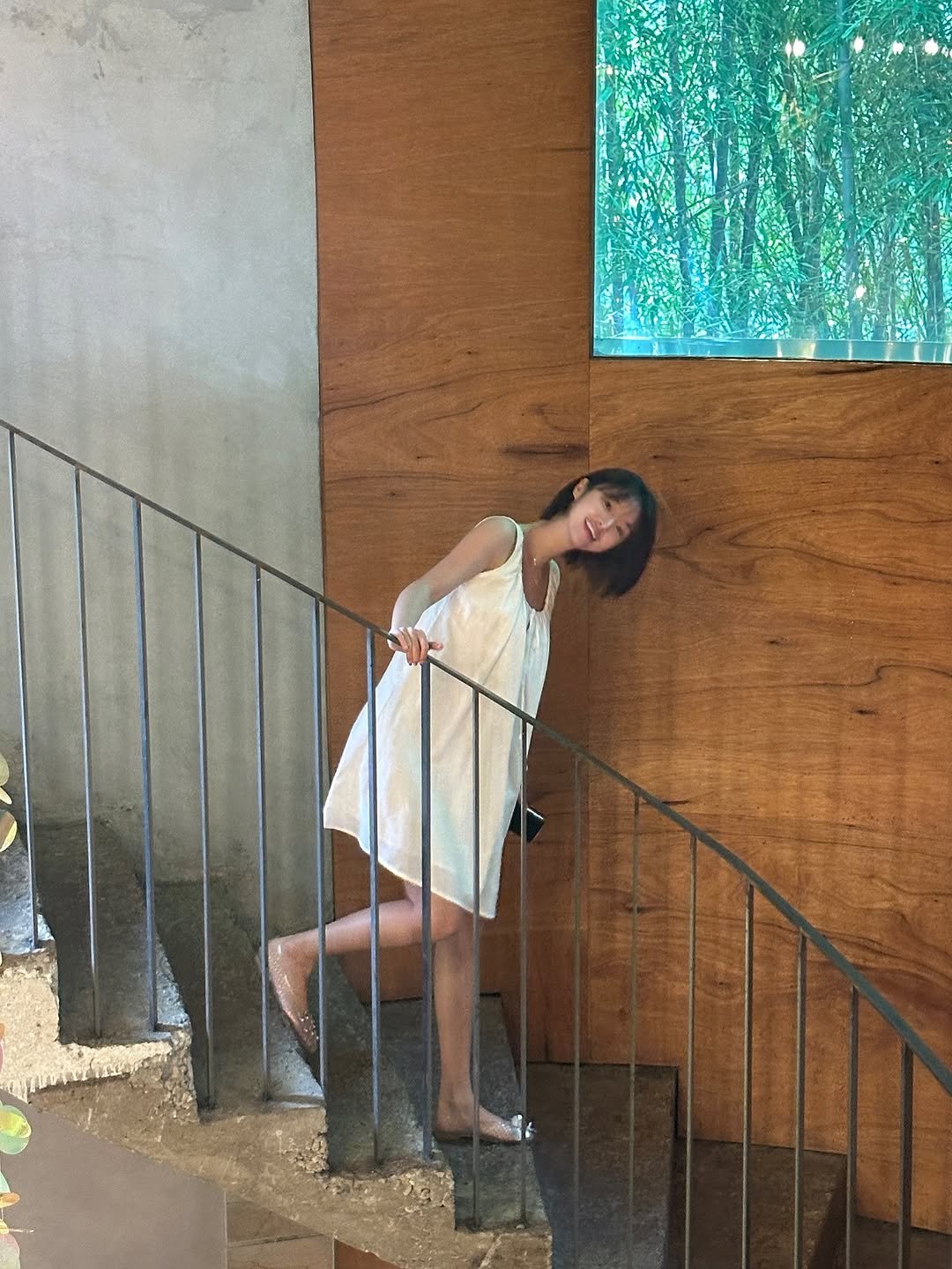 Photo by 하여니 on August 19, 2025. May be an image of 1 person, sundress and text.