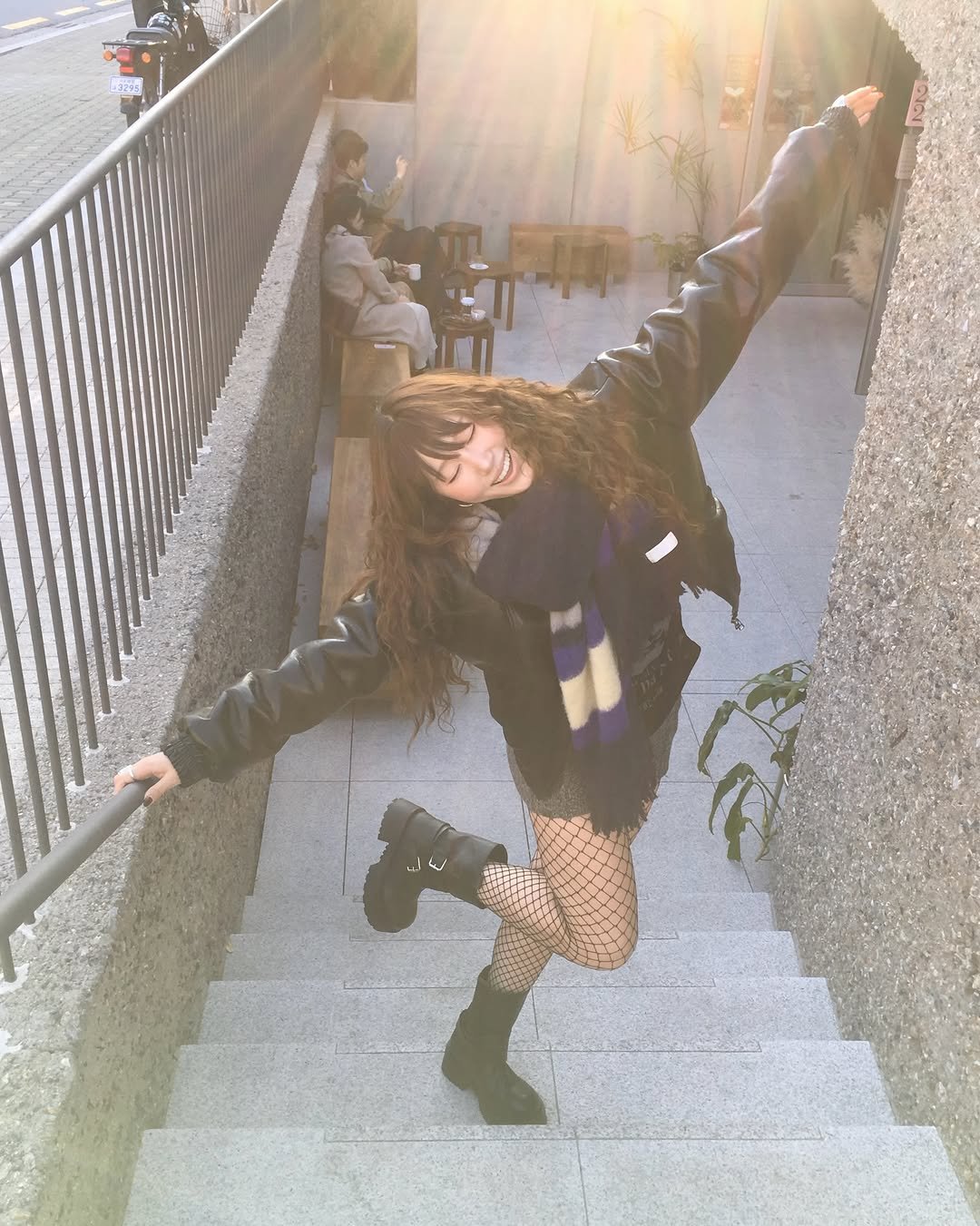 Photo shared by 연재중 on November 25, 2025 tagging @eeerrr_official. May be an image of fishnet stockings, miniskirt and text.