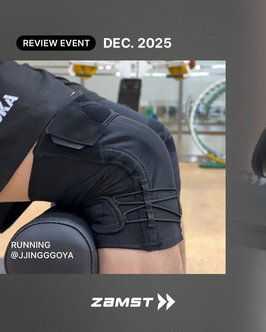 Photo by 잠스트 • ZAMST KOREA on January 12, 2026. May be an image of sports equipment and text that says 'REVIEW EVENT DEC. DEC.2025 2025 RUNNING @JJINGGGOYA ZaMST> ZaMST'.