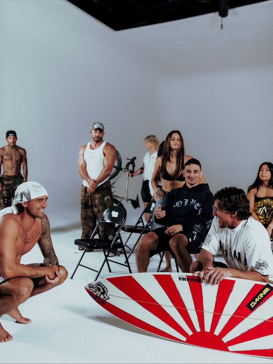 Photo shared by Zeke Lau on October 20, 2025 tagging @blessedmma, @alessaquizon, @garrott.coelho, @bruceirons, @boojohnson, and @darcsportathletics. May be an image of one or more people, skateboard and text.