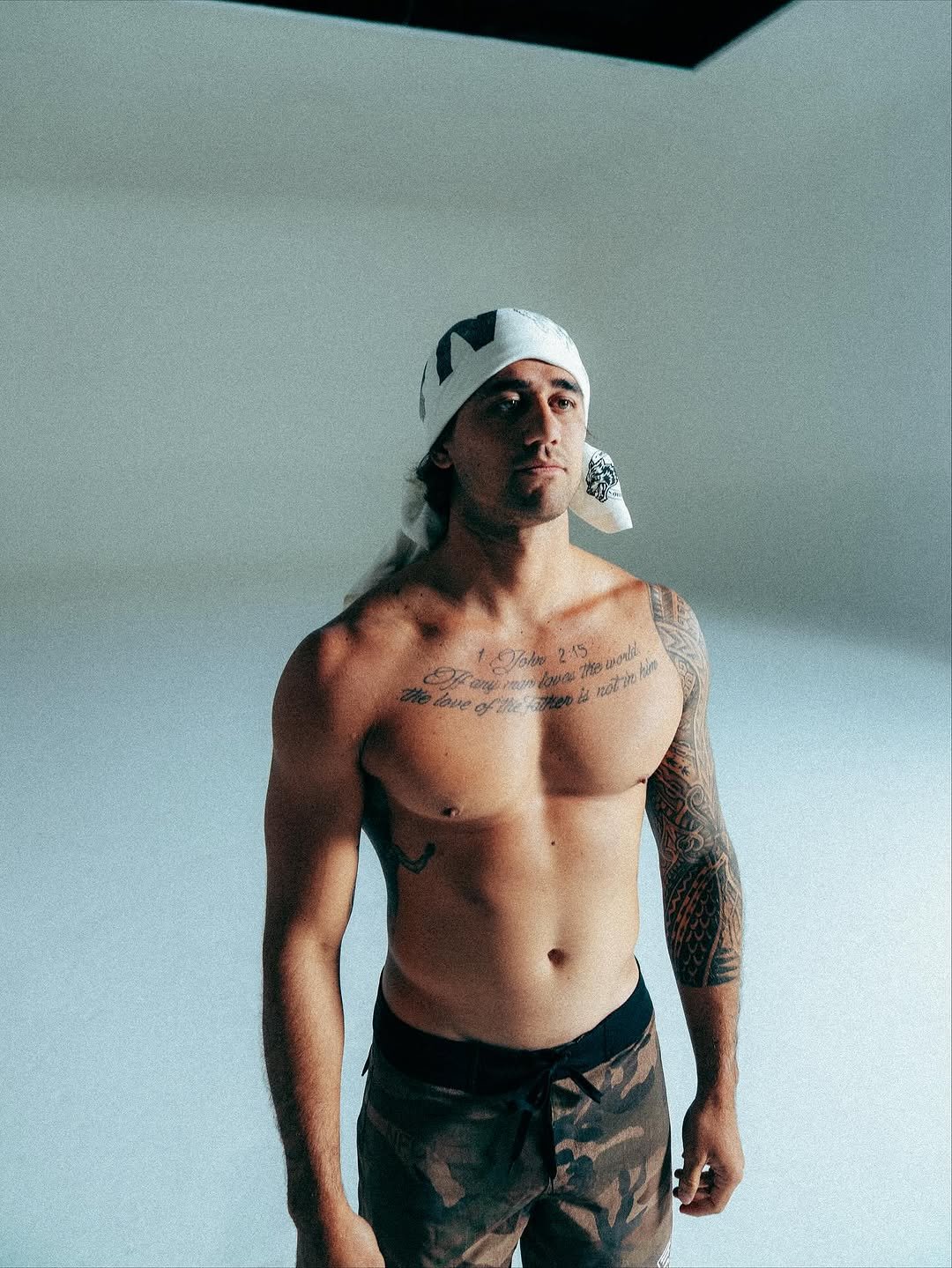 Photo shared by Zeke Lau on October 23, 2025 tagging @darcsportathletics. May be an image of one or more people, biceps, underwear, sweat band, bandanna, sportswear and text.