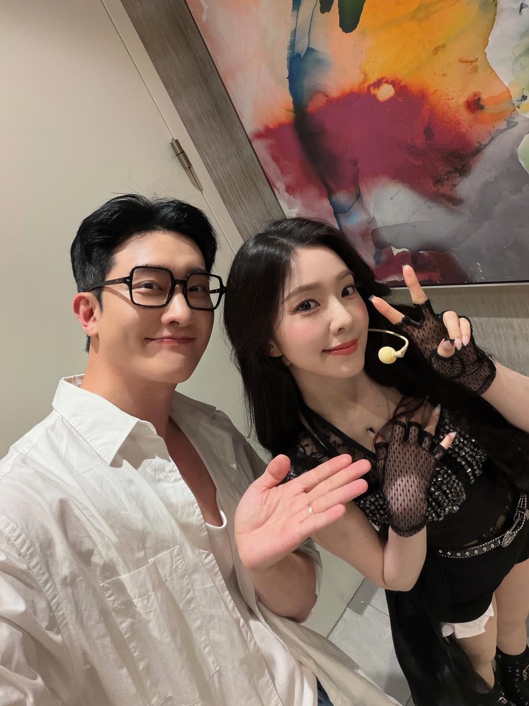 Photo by ZHOUMI 조미 周觅 on April 26, 2026. May be a selfie of one or more people, hair, top and text.