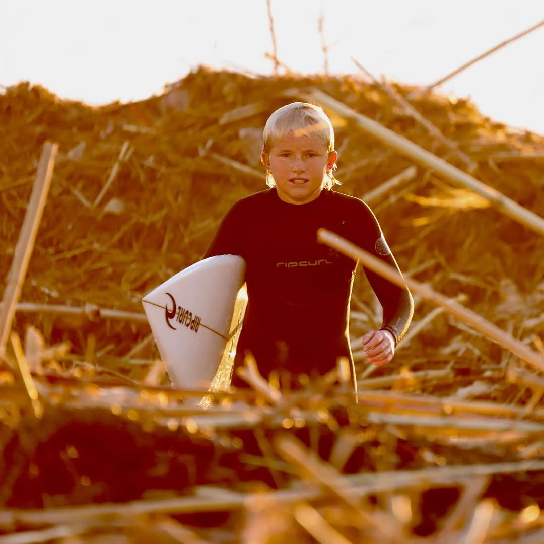 Photo shared by Zion Fish Walla on February 16, 2026 tagging @ripcurl, @jackssurfboards, @kekoabacalso, @fcs_surf, @matt_biolos, @lostsurfboards, @riffe_international, @fu_wax_usa, @murfelectricbike, @fu.wax, and @rangeessentials. May be an image of surfboard, wetsuit, water and text.