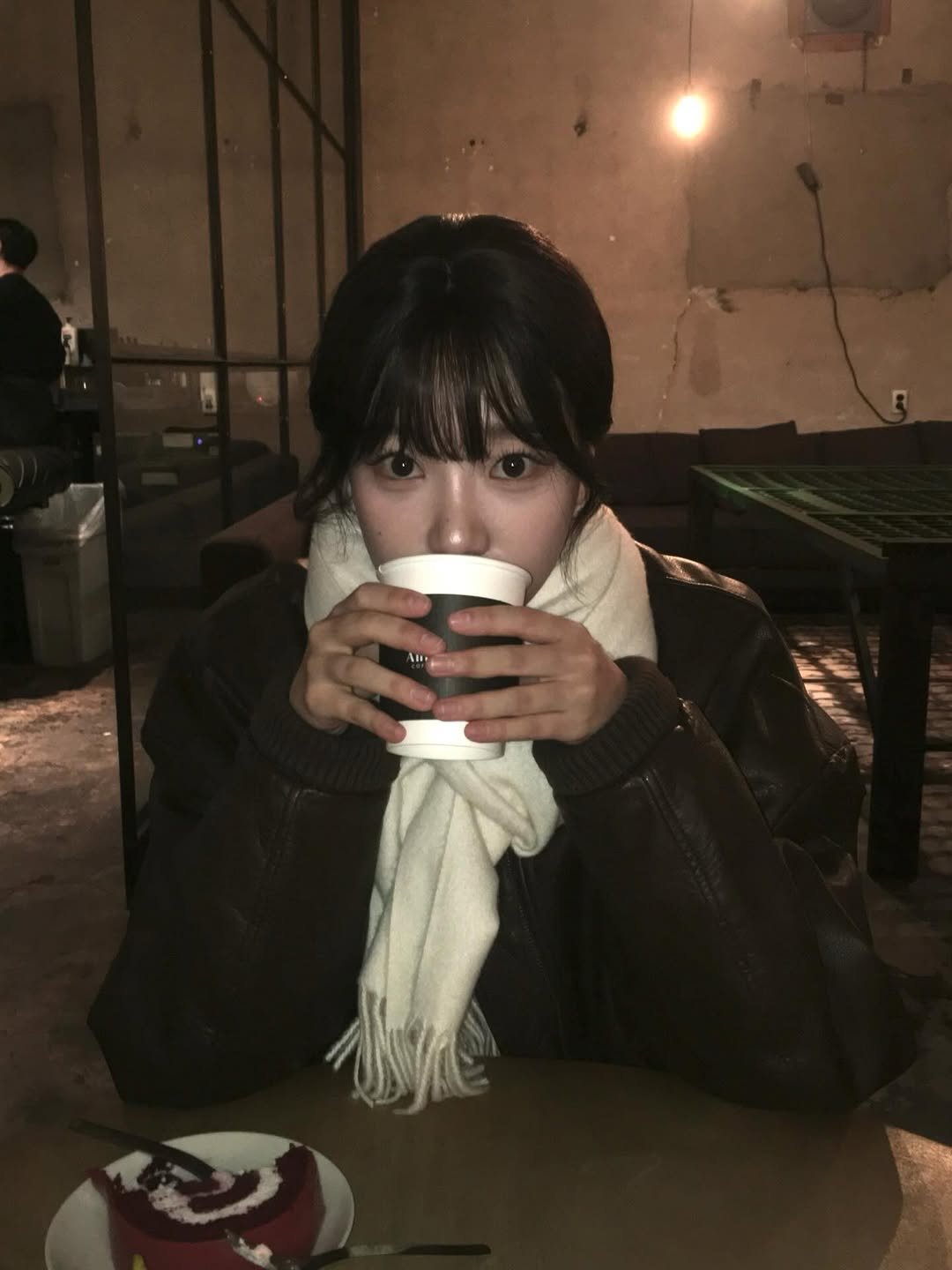 Photo by 조유리 JO YURI on December 01, 2025. May be an image of coffee cup, cup, tea, cornflower and text.